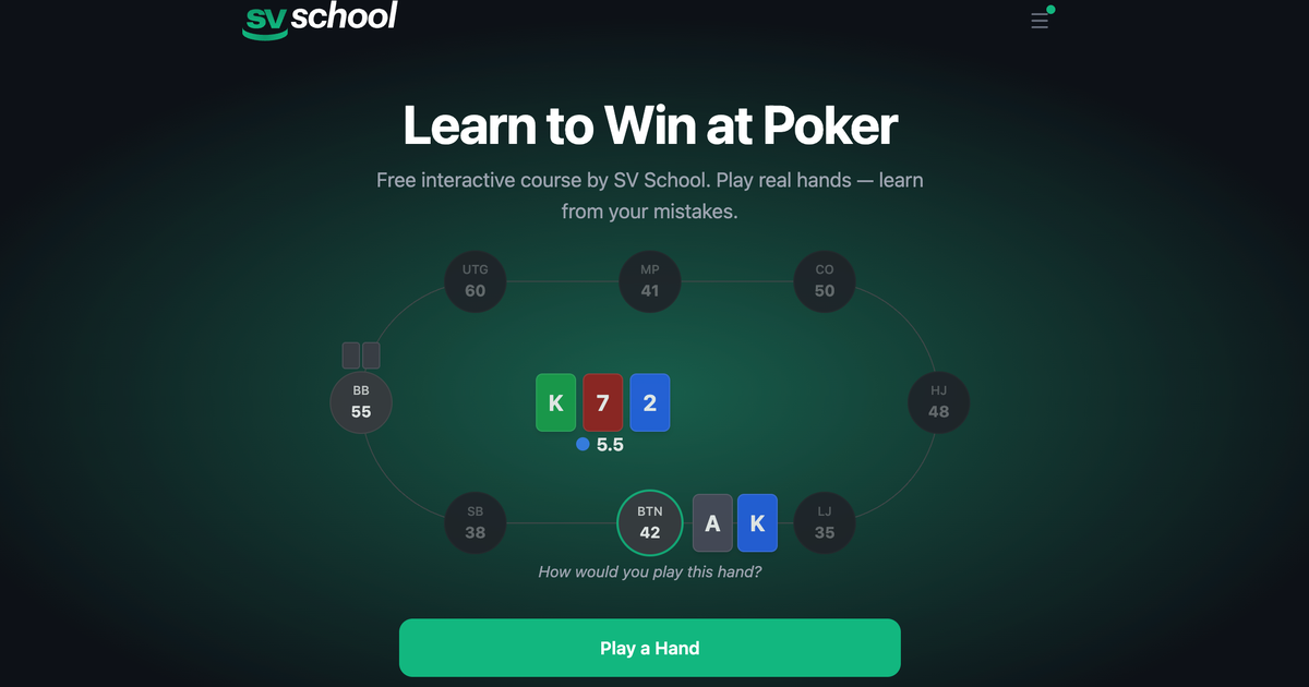 SV Start — Learn to Win at Poker